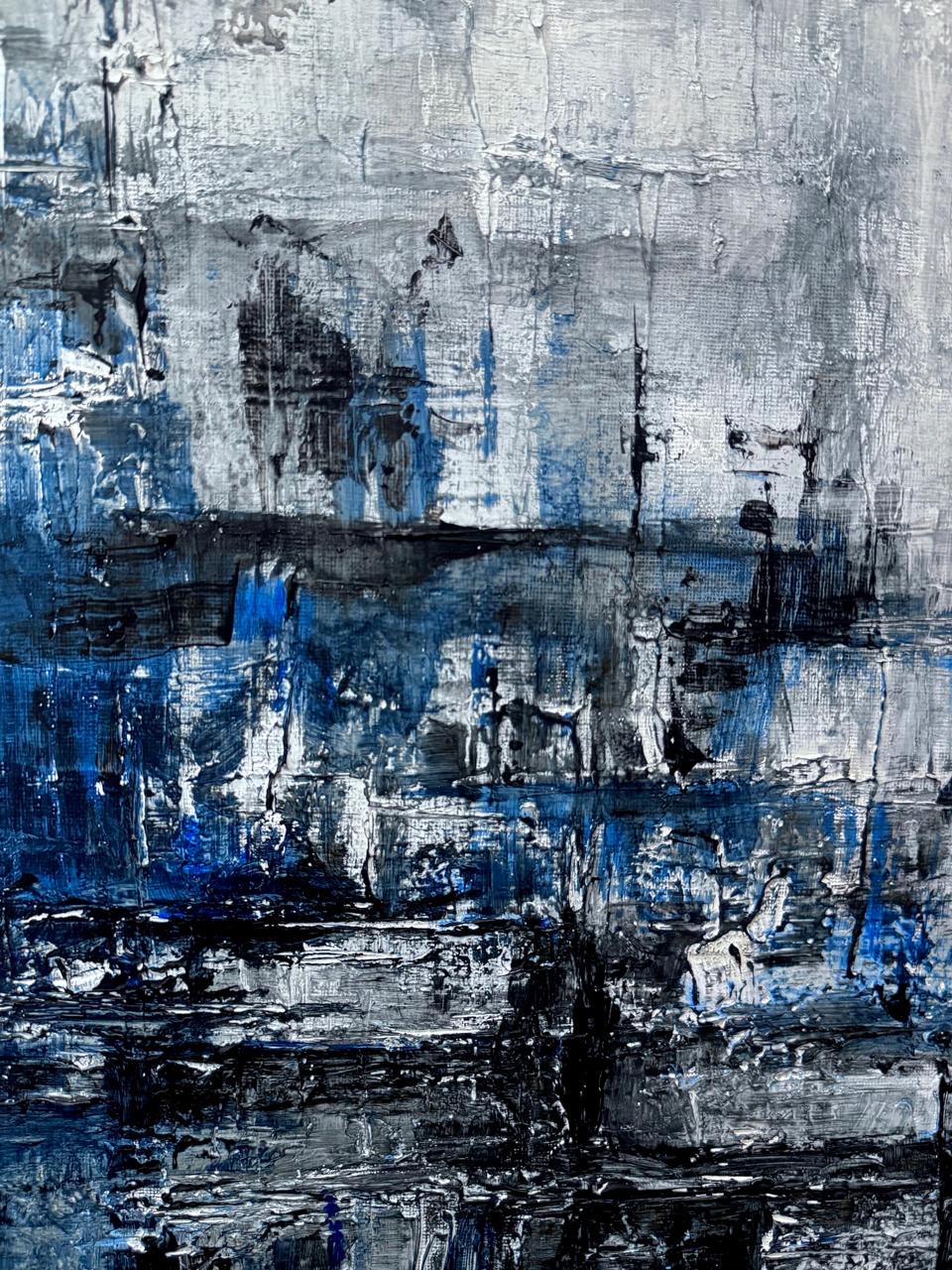 Blue abstract artwork by Sha